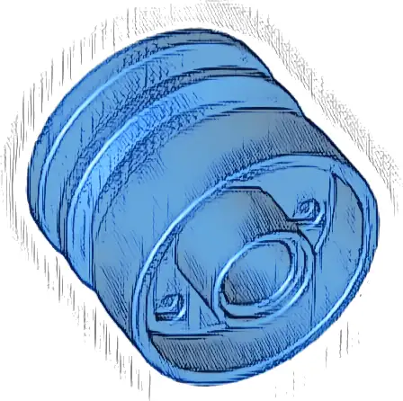 Wheel 18mm D. x 14mm with Pin Hole, Fake Bolts and Shallow Spokes