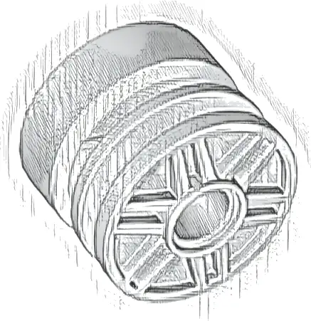 Wheel 18mm D. x 14mm with Pin Hole, Fake Bolts and Shallow Spokes