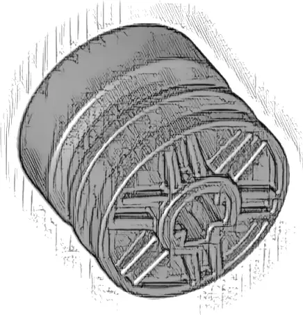 Wheel 18mm D. x 14mm with Axle Hole, Fake Bolts and Shallow Spokes