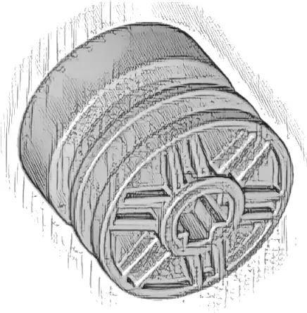 Wheel 18mm D. x 14mm with Axle Hole, Fake Bolts and Shallow Spokes