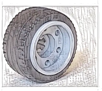 Wheel 18mm D. x 14mm with Axle Hole, Fake Bolts and Shallow Spokes with Black Tire 24 x 12 Low (55982 / 18977)