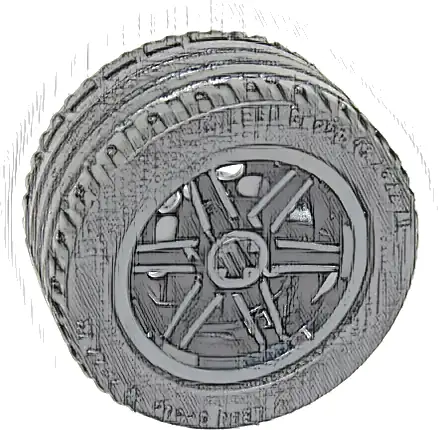 Wheel 30.4mm D. x 20mm with No Pin Holes and Reinforced Rim with Black Tire 43.2 x 22 ZR (56145 / 44309)