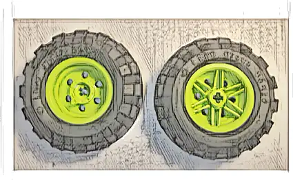 Wheel 30.4mm D. x 20mm with No Pin Holes and Reinforced Rim with Black Tire 56 x 26 Balloon (56145 / 55976)