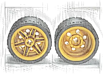 Wheel 30.4mm D. x 20mm with No Pin Holes and Reinforced Rim with Black Tire 37 x 22 ZR (56145 / 55978)