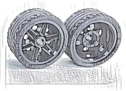 Wheel 30.4mm D. x 20mm with No Pin Holes and Reinforced Rim with Black Tire 37 x 22 ZR (56145 / 55978)