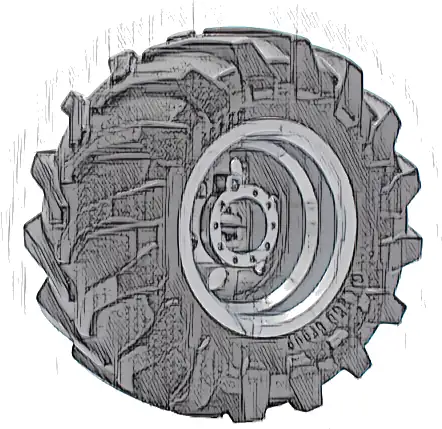 Wheel 30.4mm D. x 20mm with No Pin Holes and Reinforced Rim with Black Tire 56 x 26 Tractor (56145 / 70695)