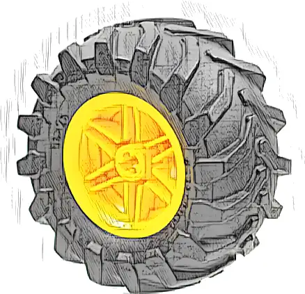 Wheel 30.4mm D. x 20mm with No Pin Holes and Reinforced Rim with Black Tire 56 x 26 Tractor (56145 / 70695)