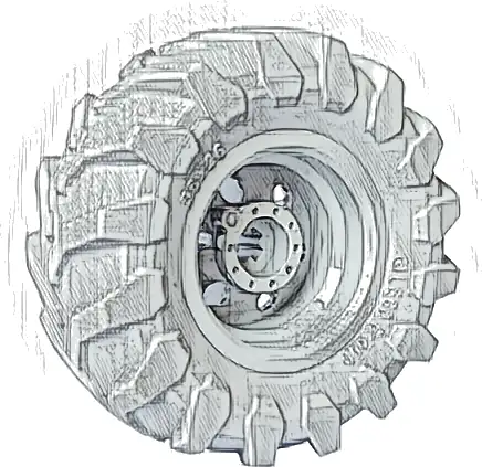 Wheel 30.4mm D. x 20mm with No Pin Holes and Reinforced Rim with Light Bluish Gray Tire 56 x 26 Tractor (56145 / 70695)