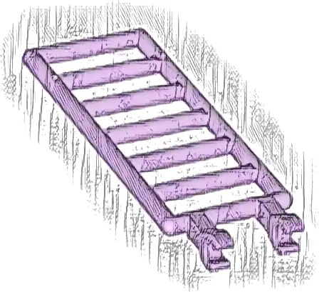 Bar 7 x 3 with 2 Open O Clips (Ladder)