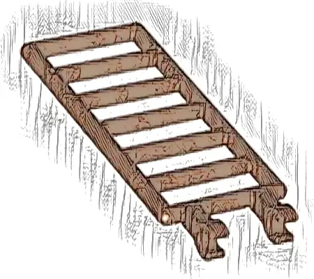 Bar 7 x 3 with 2 Open O Clips (Ladder)