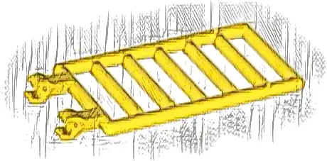 Bar 7 x 3 with 2 Open O Clips (Ladder)