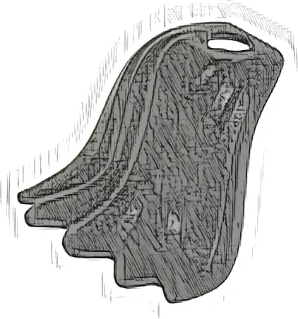 Minifigure Cape Flexible Rubber, Scalloped 5 Points (Batman)