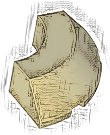 Brick, Round Corner 4 x 4 with Slope 45 Edge without Studs