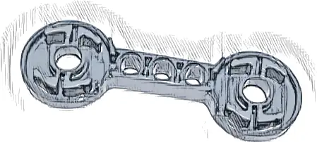 Technic Rotation Joint Disk Double with Large Pin Holes and 3L Liftarm Thick