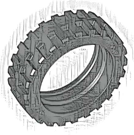 Tire 43.2 x 14 Offset Tread