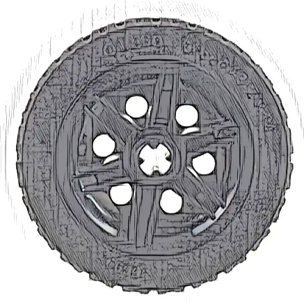 Wheel 30mm D. x 14mm with Black Tire 43.2 x 14 Solid (56904 / 30699)