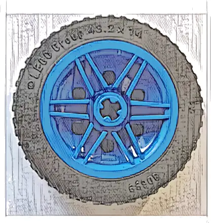 Wheel 30mm D. x 14mm with Black Tire 43.2 x 14 Solid (56904 / 30699)