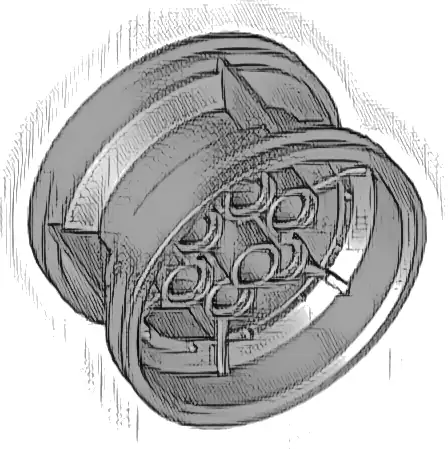 Wheel 43.2mm D. x 26mm Technic Racing Small, 6 Pin Holes