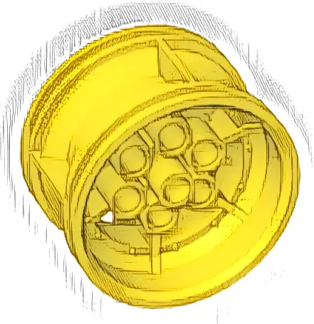 Wheel 43.2mm D. x 26mm Technic Racing Small, 6 Pin Holes