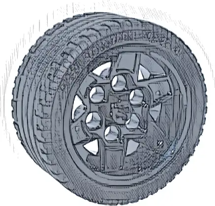 Wheel 43.2mm D. x 26mm Technic Racing Small, 6 Pin Holes with Black Tire 56 x 28 ZR Street (56908 / 41897)