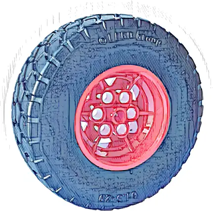 Wheel 43.2mm D. x 26mm Technic Racing Small, 6 Pin Holes with Black Tire 81.5 x 29 (56908 / 2491)