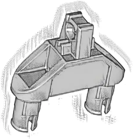 Hinge 1 x 3 with Two Pins, Locking 1 Finger - Squared Pin Holes