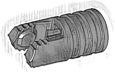 Hinge Cylinder 1 x 2 Locking with 2 Fingers and Axle Hole on Ends without Slots