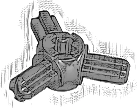 Technic, Axle Connector Hub with 3 Axles
