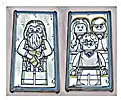 Część LEGO® 57895pb057 Szyba do okna 1 x 4 x 6 z lustrzanym Albus Dumbledore / Harry Potter z rodzicami, wzór (naklejki) - zestaw 75954