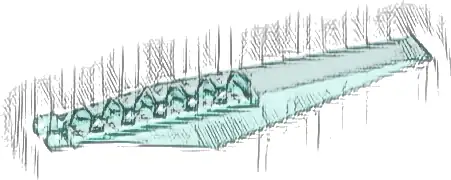 Hinge Plate 3 x 12 with Angled Side Extensions and Tapered Ends