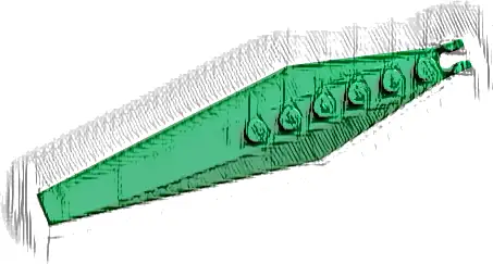 Hinge Plate 3 x 12 with Angled Side Extensions and Tapered Ends