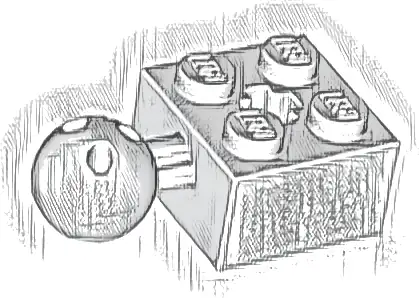 Technic, Brick Modified 2 x 2 with Ball Joint and Axle Hole with 6 Holes in Ball