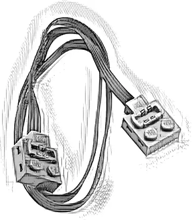 Electric, Power Functions Extension with one Light Bluish Gray End (length 50cm)