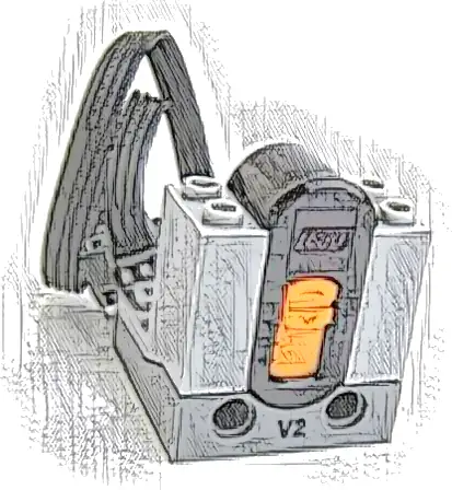 Electric Power Functions Receiver Unit with Dark Bluish Gray Bottom and Black V2 Print (Version 2)