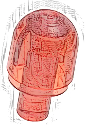 Bar with Light Bulb Cover (Bionicle Barraki Eye)