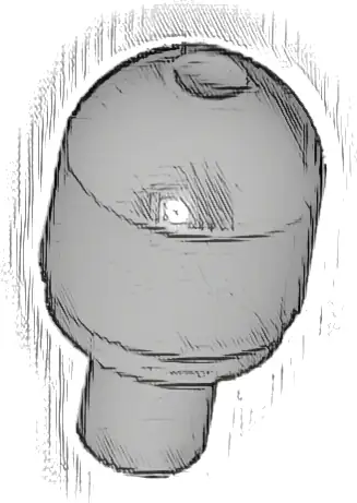 Bar with Light Bulb Cover (Bionicle Barraki Eye)