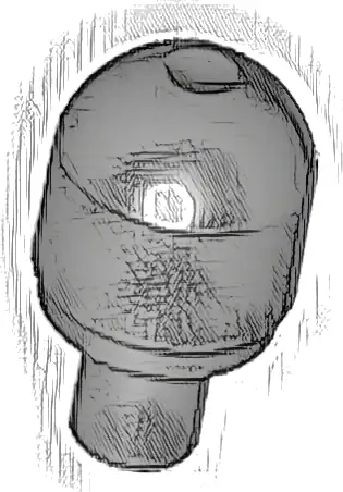 Bar with Light Bulb Cover (Bionicle Barraki Eye)