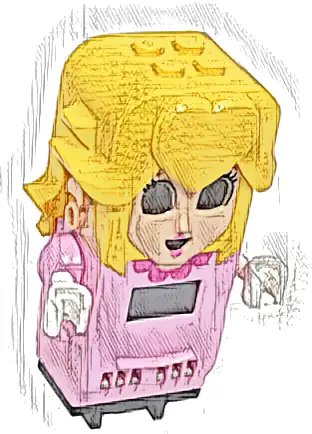 Figure Base Peach with 4 Top Studs and LCD Screens for Eyes and Chest