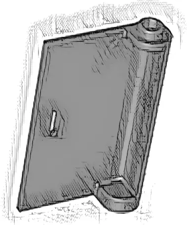 Door 1 x 3 x 4 Left - Open Between Top and Bottom Hinge