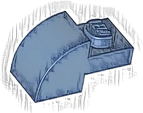 Slope, Curved 2 x 1 with Recessed Stud