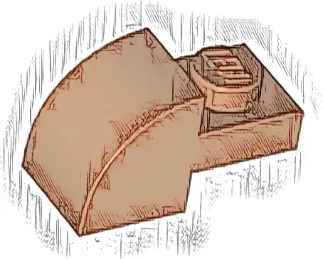 Slope, Curved 2 x 1 with Recessed Stud