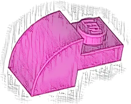 Slope, Curved 2 x 1 with Recessed Stud