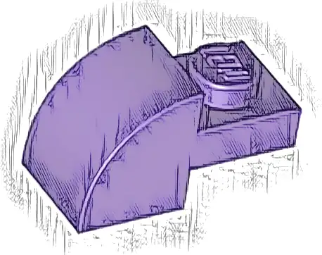 Slope, Curved 2 x 1 with Recessed Stud