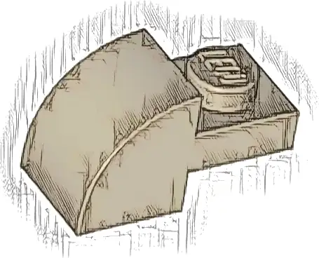 Slope, Curved 2 x 1 with Recessed Stud