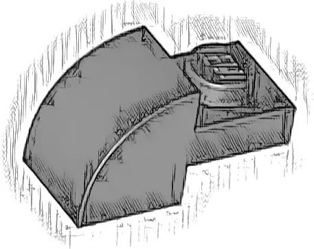 Slope, Curved 2 x 1 with Recessed Stud