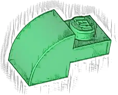 Slope, Curved 2 x 1 with Recessed Stud