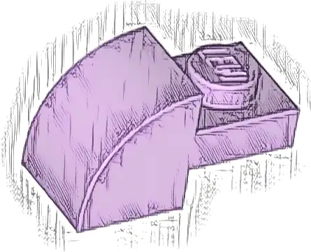 Slope, Curved 2 x 1 with Recessed Stud