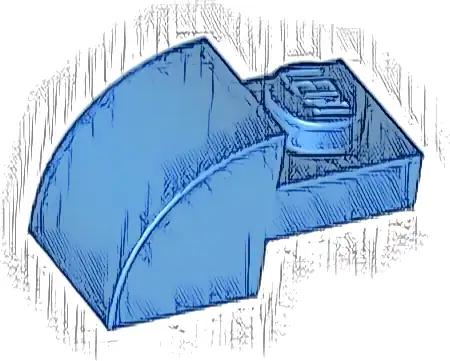 Slope, Curved 2 x 1 with Recessed Stud