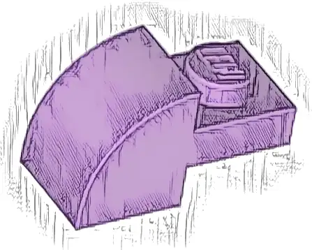 Slope, Curved 2 x 1 with Recessed Stud