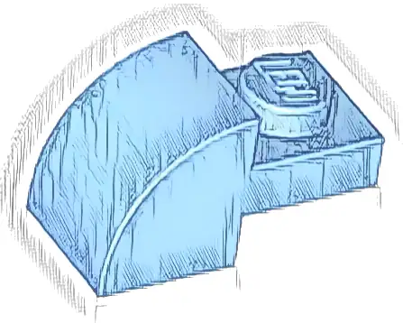 Slope, Curved 2 x 1 with Recessed Stud